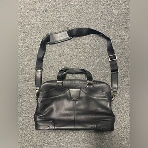 TUMI Terra Collection Black Leather Laptop Bag